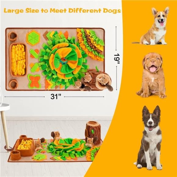 Snuffle Mat ,Dog Feeding Mat Sniff Mat Interactive Dog Puzzle Mat (Green) - Picture 5 of 6